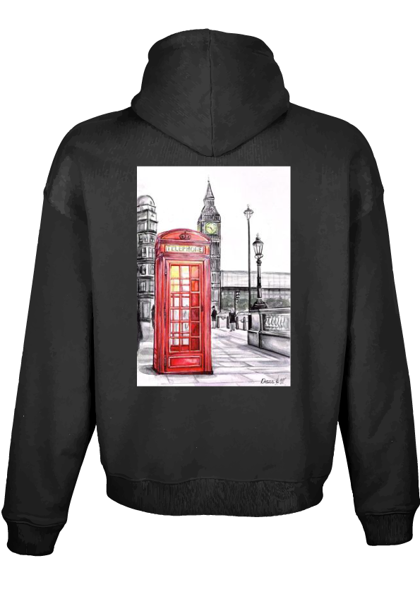 Sudadera oversize ligera con capucha y bolsillos de canguro (connor) - Imagen 2