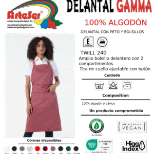 Delantal de algodón 100% orgánico (gamma)