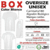 4 B BOX BLANCA - OVERSIZE UNISEX de algodón Biológico180 Grs